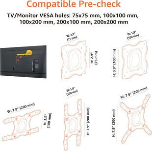 Amazon Basics Full-Motion TV Wall Mount For 12-Inch to 40-Inch, 30.5 - 101.6 cm TVs and VESA 200 x 200, Black