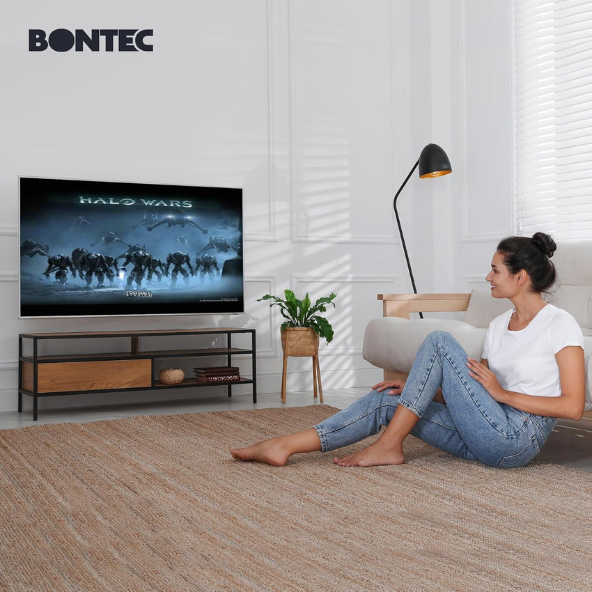 BONTEC TV Wall Bracket for 23-70 Inch LED LCD OLED Screens, Full Motion Double Arm TV Wall Mount Swivels Tilts Extends up to 380mm, Holds 45kg, Max VESA 400x400mm, Includes Spirit Level