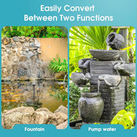 Pond Filter Pump & RGB Fountain Kit 2500 L/h Adjustable Flow 2500 L/h