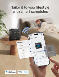 DREO Smart Humidifier for Bedroom Baby, 4L Cool Mist Humidifiers for Home, 28dB Quiet Humidifier, LED Display, Humidity Sensor, Oil Diffuser, 36H Runtime, Nightlight, Top Fill, Touch/APP/Voice Control
