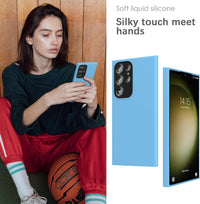 YATWIN Silicone Case for Samsung Galaxy S23 Ultra 5G, Soft-Touch, Shockproof, DustProof, Antiskid Full Body Armour Phone Cover for Samsung Galaxy S23 Ultra 5G - Sky Blue