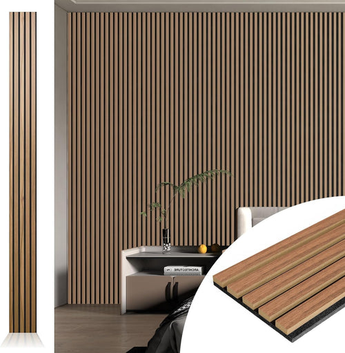 Art3d Acoustic Panel 3D Fluted Sound Absorbing Wall and Ceiling Panel â Walnut