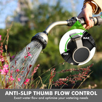 RESTMO Watering Lance Heavy Duty, Metal Spray Lance 10 Spray Patterns, 42cm Long Garden & Lawn Sprayer Gun with Thumb Flow Control, Perfect Hose Wand to Water Hanging Baskets and Shrubs
