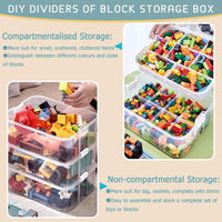 Stackable Toy Storage Case Plastic with Lids & Buckles 1-Tier Yellow