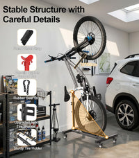 Vertical Bike Stand 360Â° Wheels Upright Storage 2 Pack up to 29in