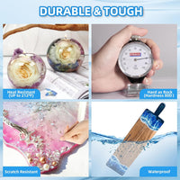 JDiction Fast Curing Epoxy Resin, 4 Hours Demold Upgrade Formula, 1gallon / 3.8L Fast Curing and Bubble Free Epoxy Resin, Crystal Clear Epoxy Resin Kit Self Leveling for Art, Craft, Jewelry Making