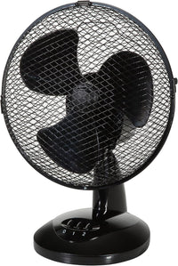 Zanussi 9" Inch, Portable Desk Fan, 2 Speed Settings, Wide-Angled Oscillation, Quiet Operation, Perfect for Bedroom or Office, Black - ZNPDF0921B