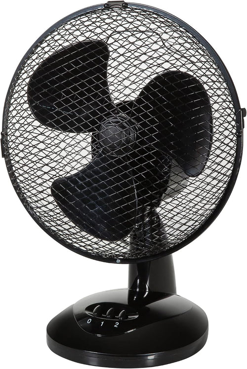 Zanussi 9" Inch, Portable Desk Fan, 2 Speed Settings, Wide-Angled Oscillation, Quiet Operation, Perfect for Bedroom or Office, Black - ZNPDF0921B