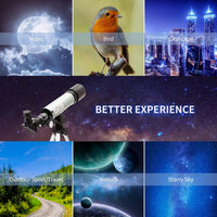 Mijiao Telescope for Kids, Astronomical Telescope Zoom 90X HD Outdoor Monocular Space Telescopes Portable Refractor Spotting Scope With Tripod, Telescopes for Adults, Kids and Beginner