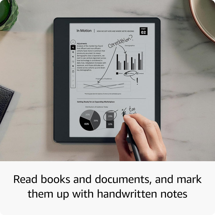 Kindle Scribe (2022 release) - 16 GB, the first Kindle and digital notebook, all in one, with a 10.2" 300 ppi Paperwhite display, with built-in notebook summarisation. Includes Basic Pen