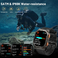 KOSPET Tank M3 Ultra Smart Watch with GPS, 1.96'' AMOLED HD Display, 480mAh Large Battery, 5ATM&IP69 Waterproof, AI Voice Assistant, Rugged Military Full Metal Body Smartwatch for Android iOS (Black)