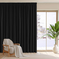 Blackout Curtain Thermal Extra Wide Pencil Pleat for Hotel Black 94 x 96 Inch