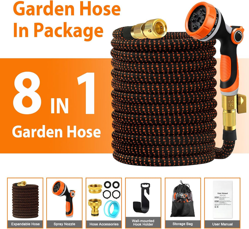 Expandable Garden Hose Flexible Retractable 10âFunction Spray â 50ft