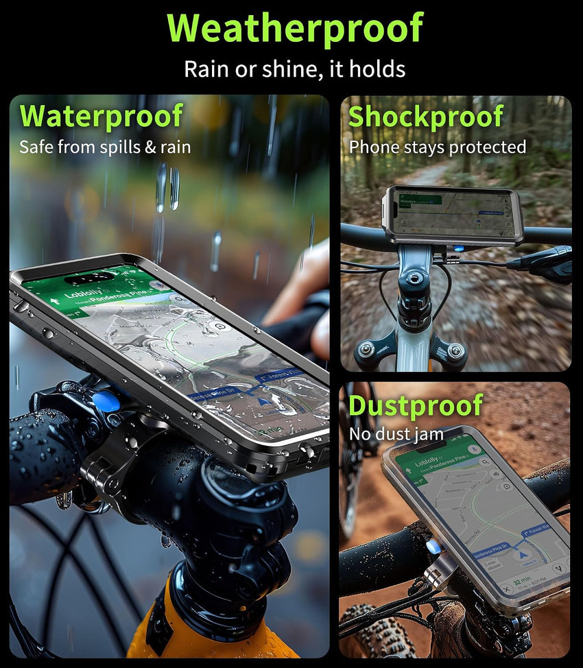 Bike Phone Mount Anti-Theft Waterproof Shockproof Lock/Unlock â Universal