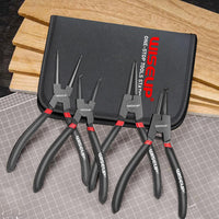 WISEUP Pliers Set, 170mm 4-Piece Bent/Straight Internal External Circlip Pliers, Industrial Carbon Steel plier Set, Anti-Rust, Anti-Bending and Labor-Saving Split Ring Pliers, with Storage Bag