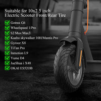 Solid Scooter Tyres 10x2.5 Puncture-Proof 2 Pack Compatible Ninebot Max G30/G30LP Black 10x2.5