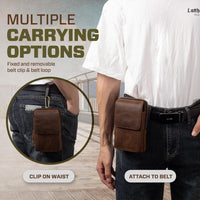 Hengwin Cross Body Bag Genuine Leather for iPhone 16 Pro Max/16 Plus, Passport Holder Travel Wallet Small iPhone 15 14 13 12 11 XS Max, 8 7 6S Plus, Samsung Galaxy S25 S24 S23 S22 S21 Ultra (Coffee)