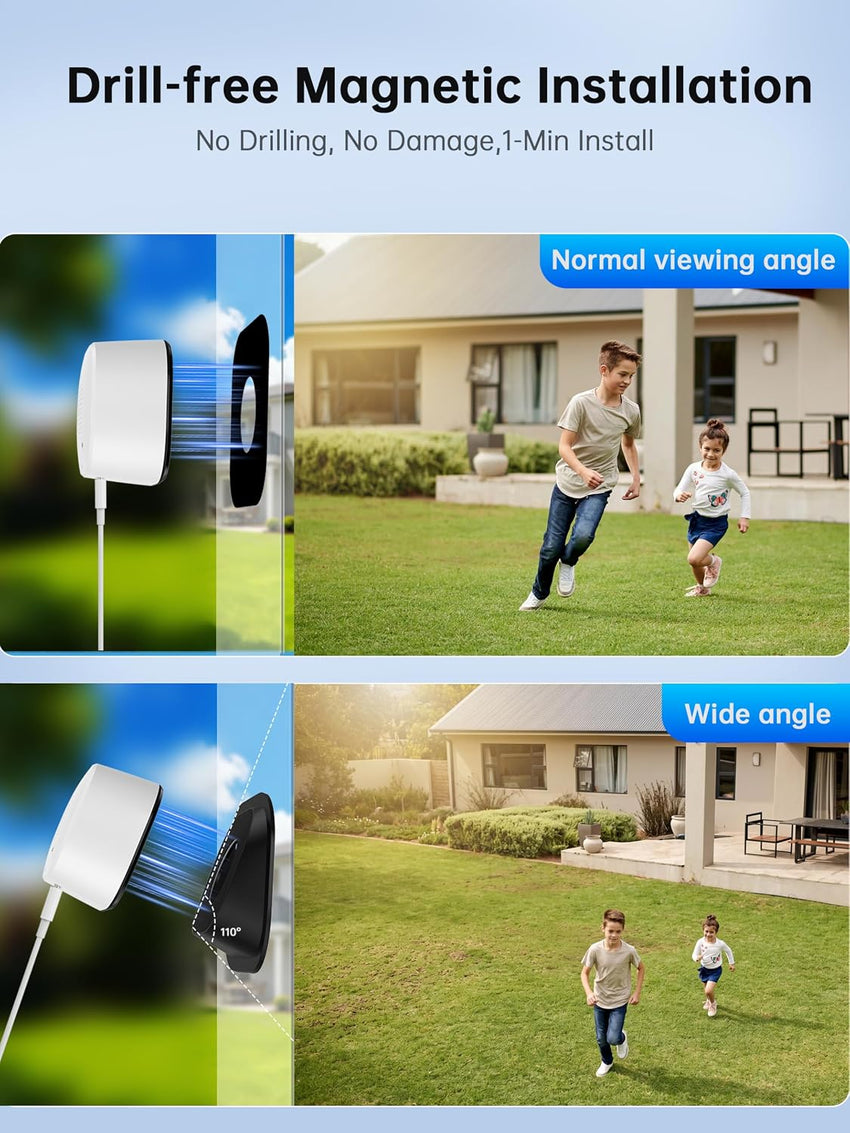 2K Window Security Camera Dual-Band WiFi Indoor Motion Detection Two-Way Audio