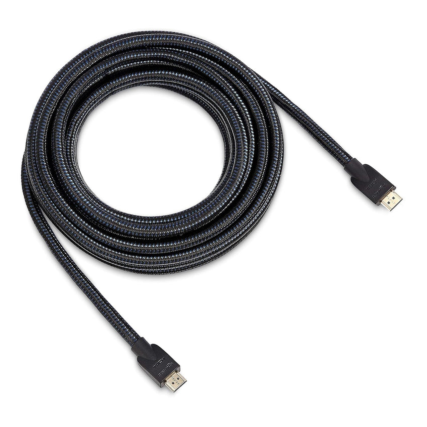 Amazon Basics HDMI to HDMI Cable, 18Gbps High-Speed, 4K@60Hz, 2160p, Nylon-Braided Cord, Ethernet Ready, 7.6 m, Nylon, Black