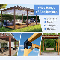 sourcing map 3-Way Gazebo Brackets Kit, Right Angle Corner Bracket Woodworking DIY Post Base Kit for 2" x 2" Lumber for Outdoor Patio Gazebo Log Cabins (4 Pack)