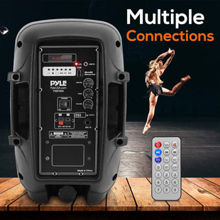 Pyle 800W Portable PA System, Large Bluetooth Speaker w/Wireless Microphone, 20cm Battery Powered PA Systems, Active Speakers, Powerful Loudspeaker, USB/SD Card Reader, for Stage/Parties/Events