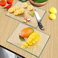 Tempered Glass Cutting Board for KitchenÃ¯Â¼Å2 Pack of 40 * 30cm Safe Hygienic Glass Worktop SaversÃ¯Â¼ÅClear Chopping Board Glass Tray for Kitchen Countertop, Shatter-Resistant, Heat-Resistant,Easy-Clean
