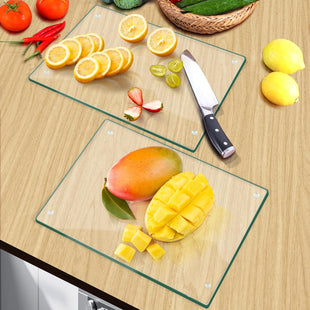 Tempered Glass Cutting Board for KitchenÃ¯Â¼Å2 Pack of 40 * 30cm Safe Hygienic Glass Worktop SaversÃ¯Â¼ÅClear Chopping Board Glass Tray for Kitchen Countertop, Shatter-Resistant, Heat-Resistant,Easy-Clean