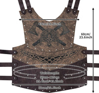 Viking Faux Leather Embossed Helmet Axe Chest Armor LARP/Cosplay Ã¢ÂÂ Brown A