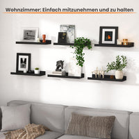 upsimples 3-Pack Floating Wall Shelves for Room Decor Ã¢ÂÂ Black 80CM