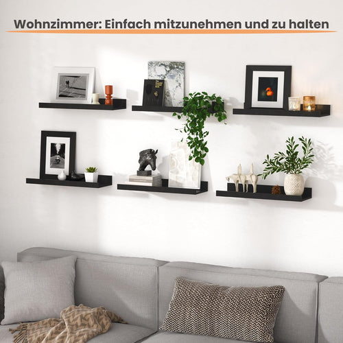 upsimples 3-Pack Floating Wall Shelves for Room Decor Ã¢ÂÂ Black 80CM