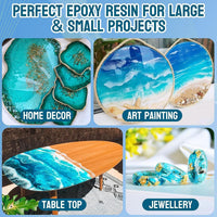 JDiction Fast Curing Epoxy Resin, 4 Hours Demold Upgrade Formula, 1gallon / 3.8L Fast Curing and Bubble Free Epoxy Resin, Crystal Clear Epoxy Resin Kit Self Leveling for Art, Craft, Jewelry Making
