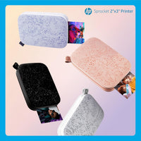 HP Sprocket 2x3 (5.1x7.5 cm) Instant Smartphone Photo Printer, Portable Color Wireless Mobile Printer, Zink Sticky-Back Photos, Print from App on Compatible iOS & Android Devices with Bluetooth, White