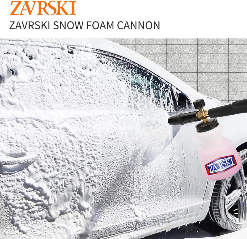 Zavrski Snow Foam Lance Cannon 1 Liter Adjustable Snow Foam Gun for Karcher K2 K3 K4 K5 K6 K7 Pressure Washer Accessories Car Foam Sprayer with 1/4'' Quick Connector