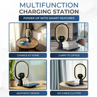 iN 3-in-1 Wireless Charging Station with Night Lamp for Apple Devices | Travel Stand, Fast Charger for iPhone16/15/14/13/12/11 | MagSafe Magnetic Charger for Apple Watch,AirPods,Fast Charge