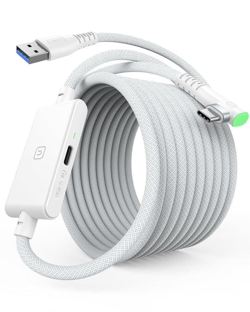 INIU VR Link Cable USB 3.0 16ft with Charging for Quest / Pico / PC VR â White