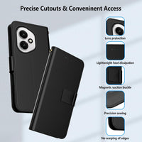 Aiziki For Honor 400 Phone Case(Not Fit 400 Pro), Leather Flip Case with 3 Card Slots & Kickstand, Anti-Drop, Magnetic Closure, Compatible with Honor 400 Case- Black