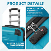 COOLIFE Hard Shell Suitcase with TSA Lock and 4 Spinner Wheels Lightweight Durable (Dark Green, L(77cm 93L))