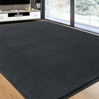 Rururug Large Rugs for Living Room 200x300 cm Rugs Living Room, Microfiber Shaggy Rug, Modern Plain Fluffy Area Rugs Machine Washable Anti-Slip Carpet, Grey Rug