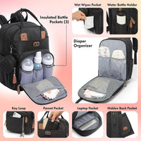 Dikaslon Baby Changing Bag Backpack with Mat & Straps Dark Grey