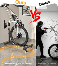 Vertical Bike Stand 360Â° Wheels Upright Storage 2 Pack up to 29in
