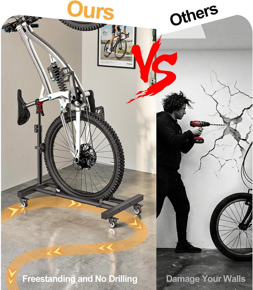 Vertical Bike Stand 360Â° Wheels Upright Storage 2 Pack up to 29in