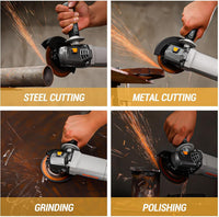 Angle Grinder 900W 115 mm Corded with Long Handle Includes Cutting & Grinding Discs â Silver