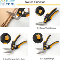 C.JET TOOL 10" Heavy Duty Scissors, Carpet Cutter, Industrial Scissors, Multipurpose, Scissors for Carpet, Cardboard, Leather, Pruning, Gardening, Professional Soft Grip Stainless Steel (Orange)