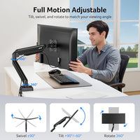 Acer Monitor Arm Desk Mount Adjustable for 17-34 Inch Screens â Black