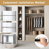 Telescopic Shower Curtain Rod, Steel Tension Pole, Extendable from 75-120cm, 33mm Diameter, No Drilling Installation, Supports up to 85kg, Perfect for Kitchen, Bathrooms, and Closets, black