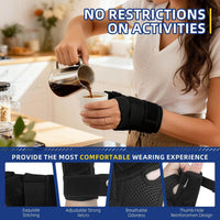 Thumb Splint Support Adjustable Immobiliser for Arthritis & Carpal Tunnel Black Universal