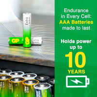 AAA Batteries Pack of 20 1.5V / Micro/Mini/Penlite / LR03 by GP Batteries Extra Alkaline Batteries Suitable for everyday use in a variety of devices - Clocks/Remotes/Mouse/Torch/Etc