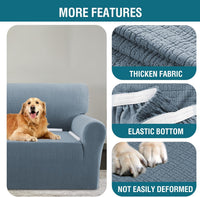 BellaHills Waterproof Sofa Cover 3 Seater High Stretch Non-Slip Protector â Stone Blue