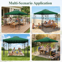 3x3m Gazebo Replacement Top 2-Tier Waterproof UV Resistant with Mosquito Net Top Only