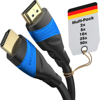 KabelDirekt - 8K / 4K HDMI Cable - 2x 4m & More HDMI Cables (0.15m-22.5m) - German-Engineered HDMI Lead - Supports 10K/8K@60Hz/4K@120Hz - HDMI Cable for HDTV, PC, PS5, Xbox, Switch